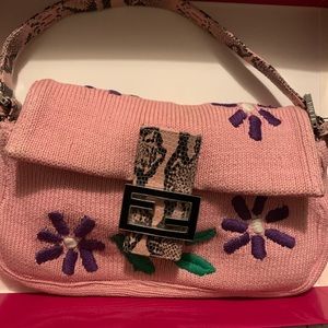 Fendi Pink Knit Baguette